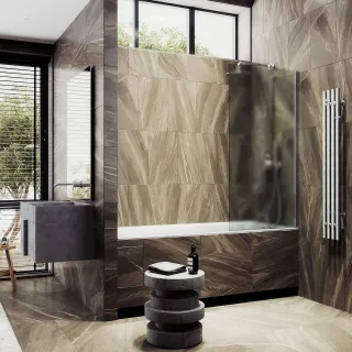 Шторка на ванну MaybahGlass MGV-95-5ш 90см хром матовый